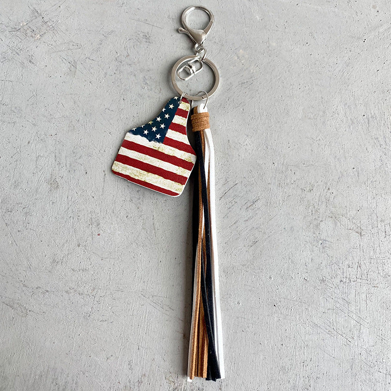 Wholesale Western Cowboy Cactus Leather Keychain